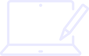 Web Design Icon (outline of a laptop with a pencil) | XanderWitch Design & Development